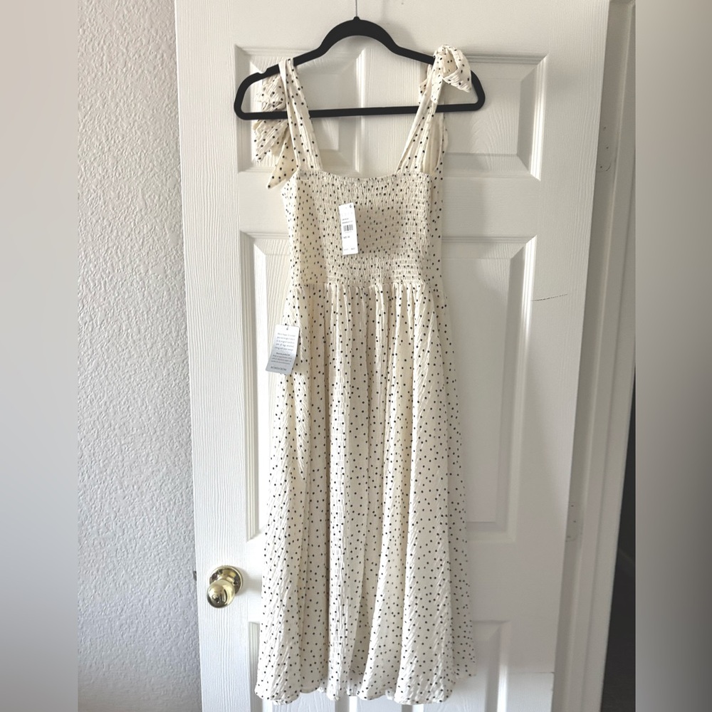 Lush Cream Dress with Black Dots - Picture 5 of 5